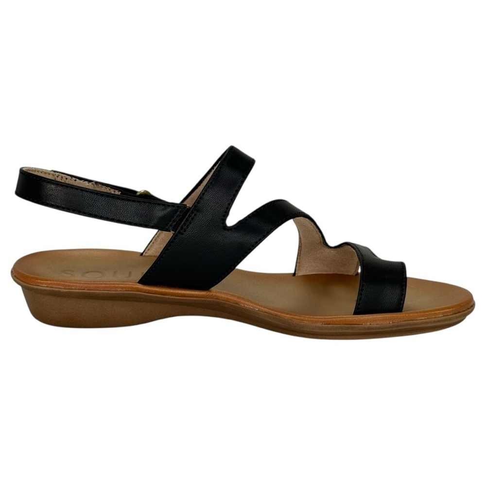 Soul Naturalizer Shakina Black Faux Leather Toe Ring Womens Sandals Size 10M - Picture 6 of 13
